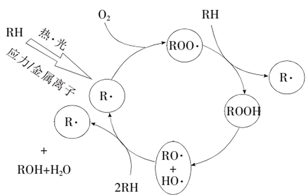 聚合物老化時的自由基鏈反應(yīng)